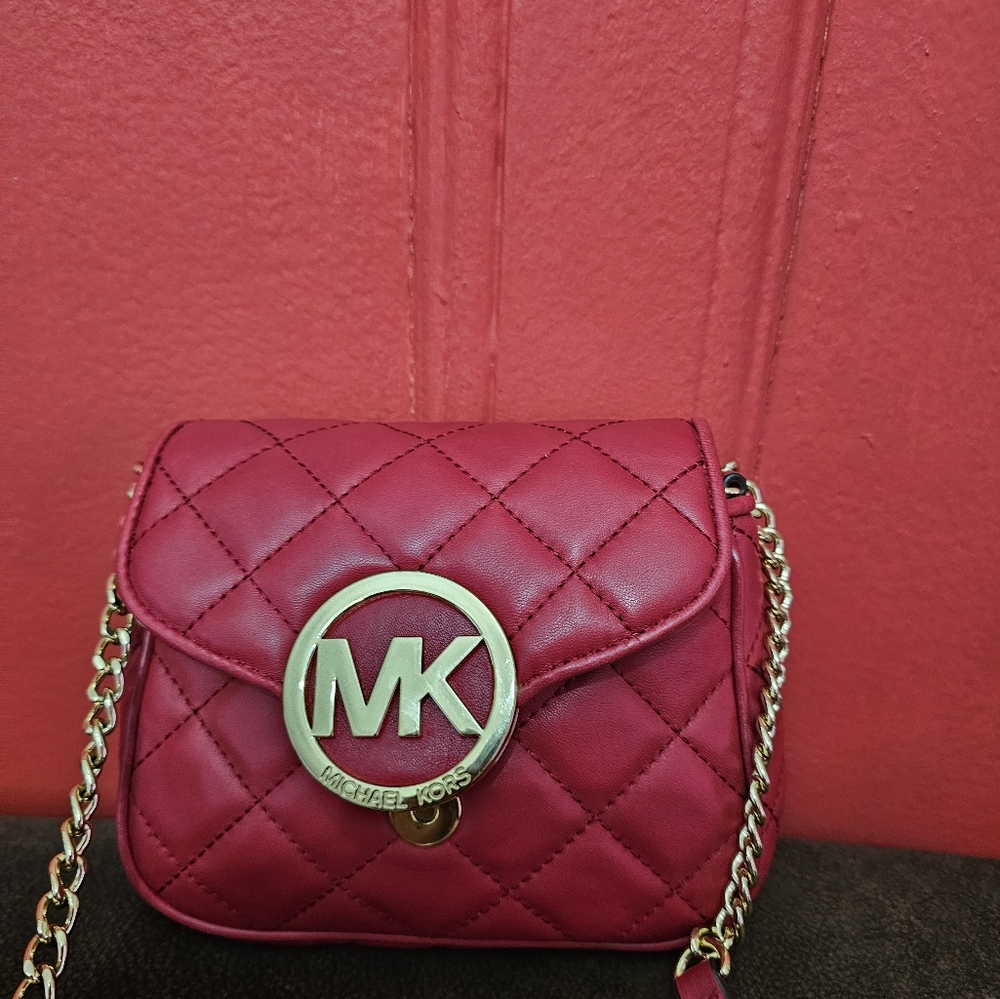 Michael Kors Red Quilted Crossbody Bag